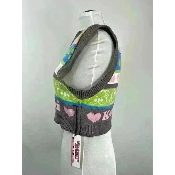 Sanrio Forever 21 x Hello Kitty and Friends Keroppi Cropped Knit Vest Size M - Picture 2 of 8